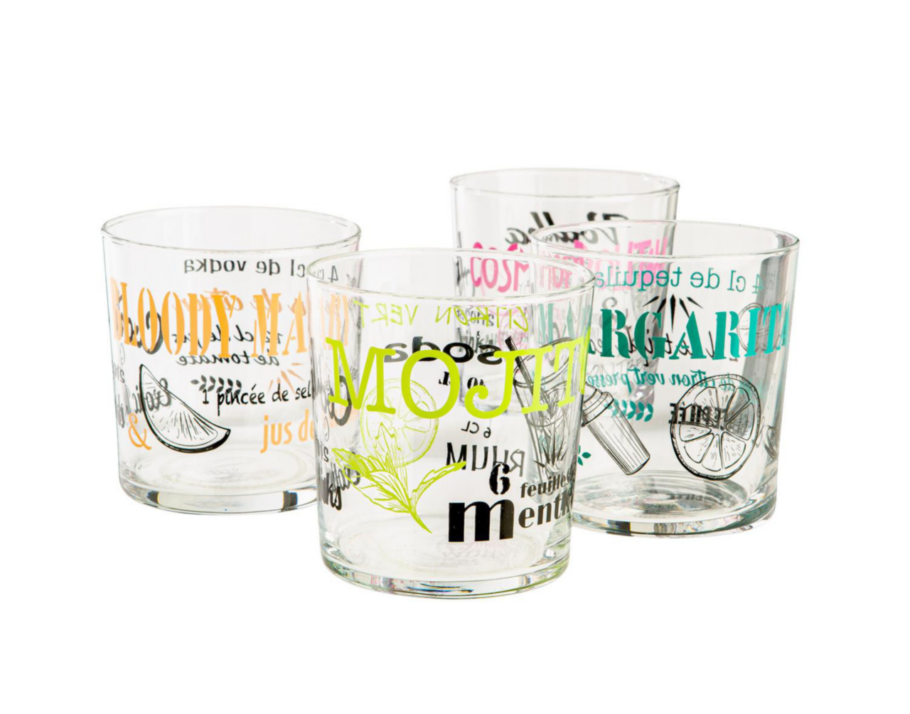 INFILM Lot De 4 Verres à Vin Créatifs Et Drôles - Transparents - Pour La Saint-Valentin, Un Anniversaire, Un Bar Ou Une Soirée (sans Paille