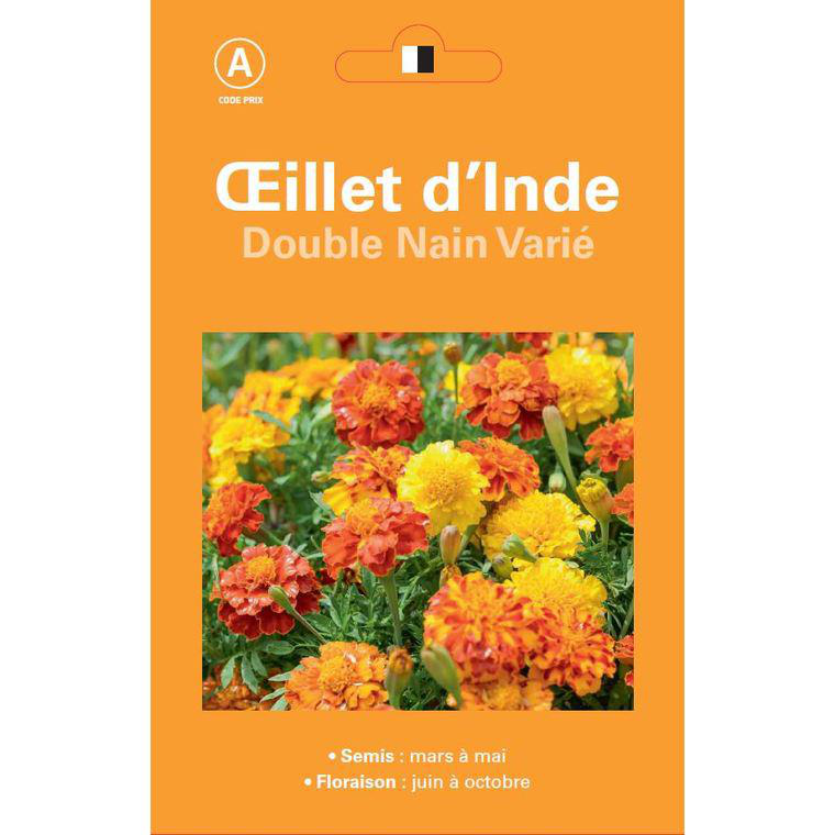 Graines D'Oeillet D'Inde Double Grand Varié - 1,5 Grammes[u178