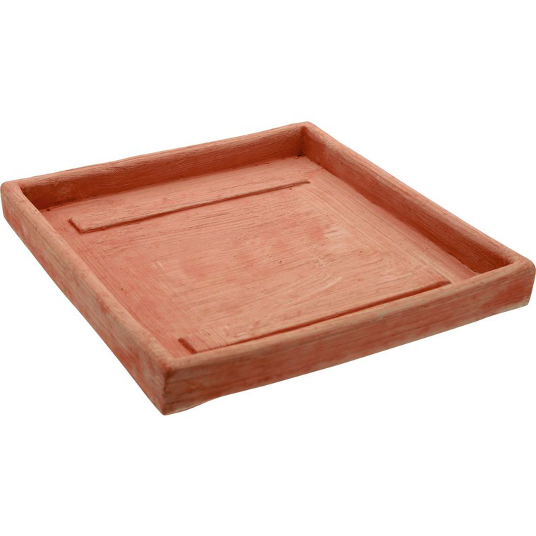 Soucoupe Carrée Résine 55 Cm - Collection Terra Di Elbi - Pour Pots De Jardin - Résistante UV Et Gel