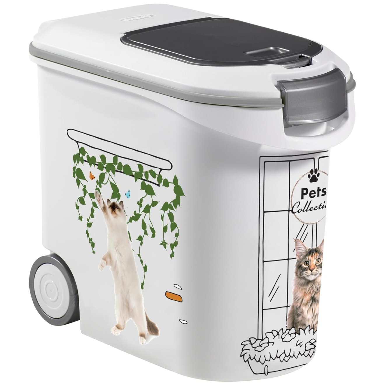 Container à croquettes à roulettes pour chat Pet collection Keter - 35 ...
