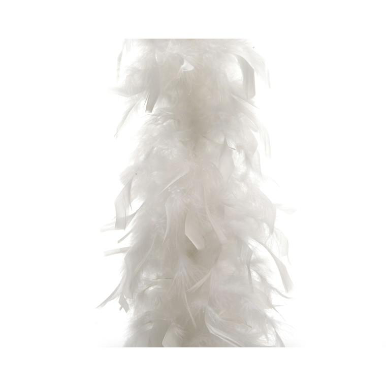 Guirlande De Noël Large 9cm Boa Plumes Blanche L 1.8 Mètres