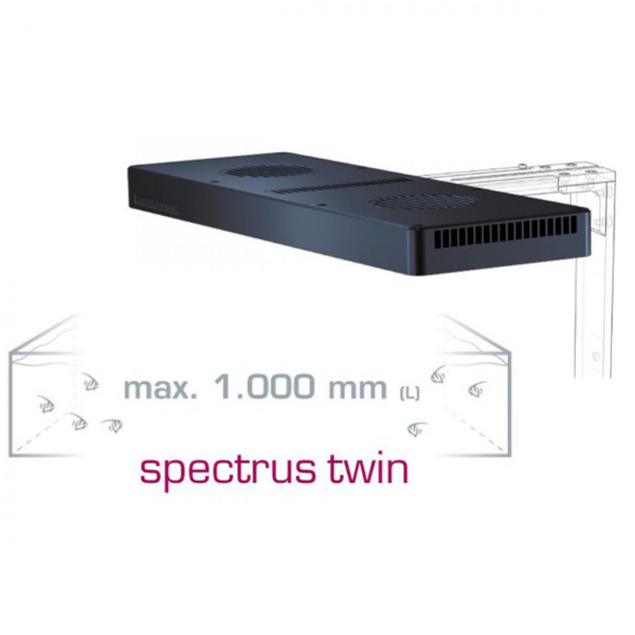 Rampe LED Spectrus Twin, pour aquarium d'eau de mer, 190W - AQUA MEDIC ...