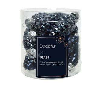 Visuel 1 du produit Boîte de 12 pommes de pin en verre bleu nuit - Ø 2,5 x H 6 cm
