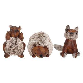 Visuel 1 du produit Cale-porte animal de la forêt marron - 17 x 24 x 22 cm