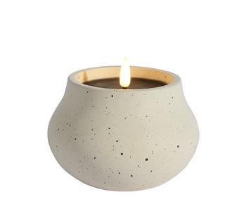 Visuel 1 du produit Bougie à LED dans pot rond coloris crème Kaemingk - Ø 12 x H 8 cm