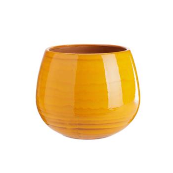 Visuel 1 du produit Pot en terre émaillée orange Savane Les Poteries d'Albi Cancale - Ø 25 x H 27 cm