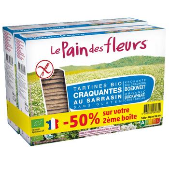 Visuel 1 du produit Tartines de sarrasin sans sel Le Pain des Fleurs - 300 g x 2 (- 50% sur le deuxième)