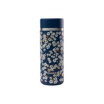 Visuel 1 du produit Théière isotherme en inox à motifs fleurs bleu nuit Qwetch - 400 ml