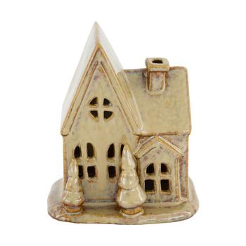 Visuel 1 du produit Maison à poser en céramique marron grand modèle - 11 x 9 x 13 cm