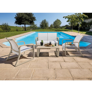 Visuel 1 du produit Canapé d'extérieur en aluminium coloris beige Quenza II - 128 x 83 x 78 cm