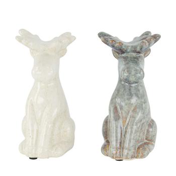 Visuel 1 du produit Statue de renne en céramique - 8,5 x 7,5 x 15 cm