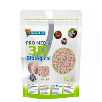 Visuel 1 du produit Support bactérien 3D, forte densité, SUPERFISH Pro Media - 1L