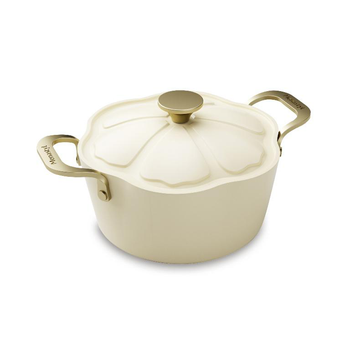 Visuel 1 du produit Faitout Menastyl Dahlia beige en aluminium recyclé - Ø 24 cm