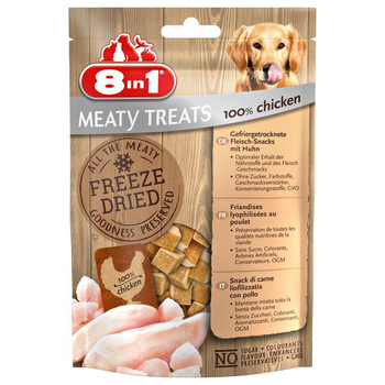 Visuel 1 du produit Friandises pour chien freeze dried poulet 8in1 Meaty Treats - 50 g