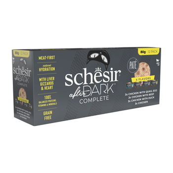 Visuel 1 du produit Pack multisaveurs alimentation humide pour chats Schesir After Dark - 12 x 80 g