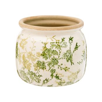 Visuel 1 du produit Cache-pot vintage coloris vert en grès - Ø 16 x 13 cm