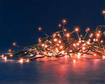 Visuel 1 du produit Guirlande lumineuse grappe à 600 LED cuivre sur câble vert Flicker Light® - 8 m