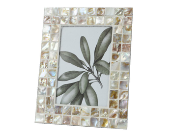 Visuel 1 du produit Cadre photo en capiz blanc - 16,5 x 21,5 cm