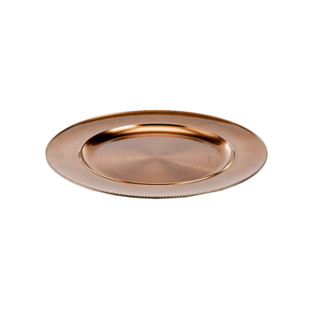 Visuel 1 du produit Assiette de présentation en plastique recyclé couleur métallisée Luso - Ø 33 x H 2 cm