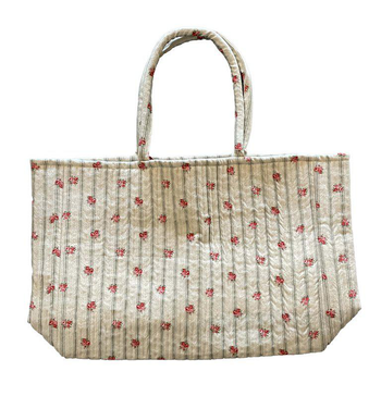 Visuel 1 du produit Sac cabas matelassé en coton vert sauge Mirabeau - 45 x 35 x 12 cm