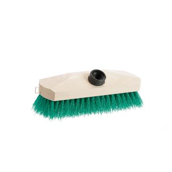 Visuel 1 du produit Balai brosse de pont en polypropylène beige/vert 22,5 cm