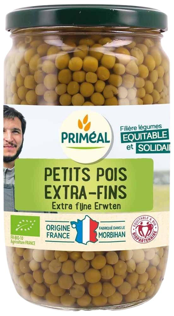 Visuel 1 du produit Petits pois extra fins origine France bio en pot de 720 ml