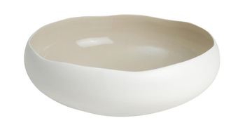 Visuel 1 du produit Coupe en grès blanc mat/lin Médard de Noblat collection Oslo - Ø 22 x H 7,8 cm