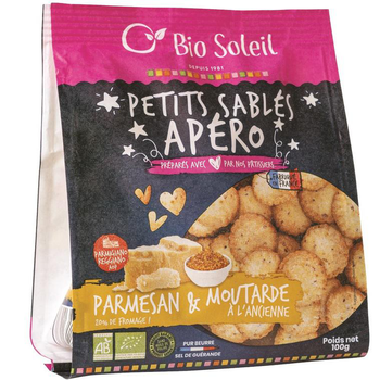 Visuel 1 du produit Petits sablés parmesan et moutarde bio Biosoleil - 100 g