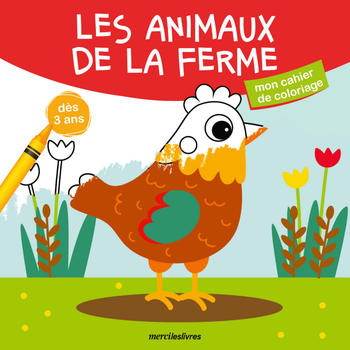 Visuel 1 du produit Cahier de coloriage "Les animaux de la ferme" Éditions Merci les livres