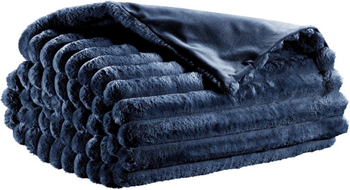 Visuel 1 du produit Plaid bleu marine en polyester Alice - 130 x 160 cm