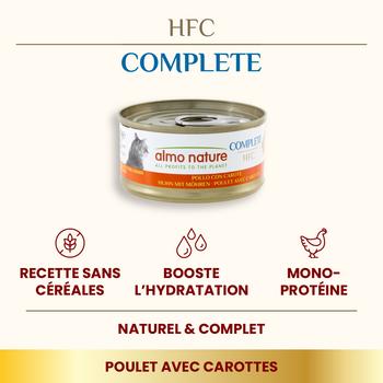 Visuel 1 du produit Pâtée pour chat complète HFC au poulet et carotte Almo Nature - 70 g