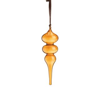 Visuel 1 du produit Suspension goutte en verre bronze transparent - Ø 6 x H 23 cm