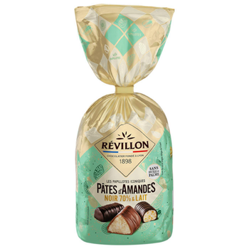 Visuel 1 du produit Sachet de pâtes d'amandes noir 70 % & lait papillotes iconiques Révillon - 370 g
