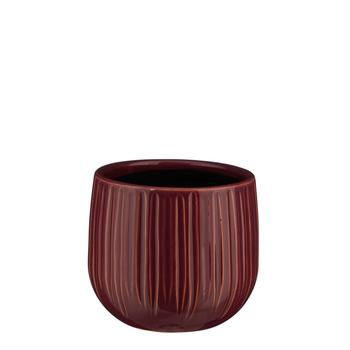 Visuel 1 du produit Pot rond cannelé coloris violet Pablo - 12 x Ø 14 cm