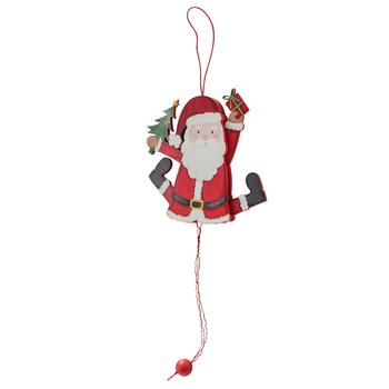 Visuel 1 du produit Pendentif de Noël figurine en bois stratifié rouge Jumping Jack - 13,5 x 15 cm