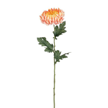 Visuel 1 du produit Tige de chrysanthème artificiel en plastique recyclé pêche - 76 cm