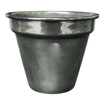 Visuel 1 du produit Pot conique en métal recyclé coloris gris océan vif Upcycle Conique - Ø 16 x H 14 cm