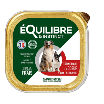 Visuel 2 du produit Pâtée pour chien bœuf pois en barquette de 300 g