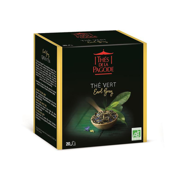 Visuel 1 du produit Thé vert Earl Grey bio Thés de la Pagode - 40 g / 20 infusettes