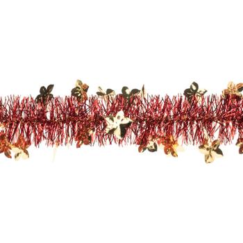 Visuel 1 du produit Guirlande de sapin feuille hellébore coloris rouge et cuivre en plastique - Ø 80 mm x 2 m