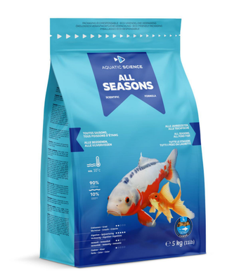 Visuel 1 du produit Nourriture annuelle pour poisson d'étang de minimum 25 cm de long Aquatic Science All Seasons - Taille L sac de 5 kg