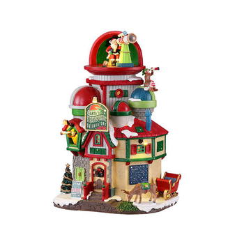 Visuel 1 du produit Bâtiment lumineux Santas Wonderland Village Lemax L’observatoire stratosphérique du Père Noël – 16,5 x 15,5 x 25,5 cm