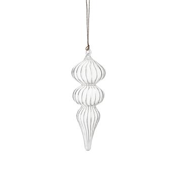 Visuel 1 du produit Suspension forme goutte en verre transparent - Ø 6 x H 17 cm
