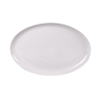 Visuel 1 du produit Grand plat ovale en porcelaine blanche Ecume - 30 x 20,5 cm