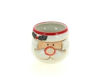 Visuel 1 du produit Cache-pot en céramique rouge et blanc Père Noël Baby - Ø 8 x H 7,5 cm