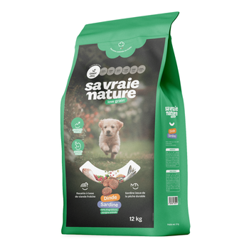 Visuel 1 du produit Croquettes chiot mini-medium dinde & sardine réduites en céréales Sa Vraie Nature - 12 kg