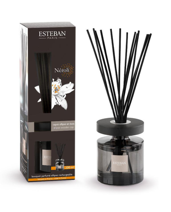 Visuel 1 du produit Bouquet parfumé et recharge Esteban Ellipse marron parfum Néroli - 200 ml