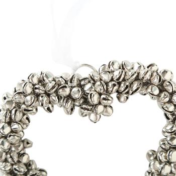 Visuel 1 du produit Pendentif décoratif cœur en fer argenté Glöckchen grand modèle - Ø 16 cm