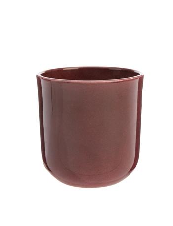 Visuel 1 du produit Cache-pot en céramique coloris bordeaux Série 801 - Ø 12/13 x H 13,5 cm