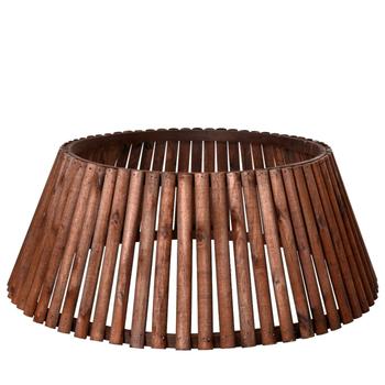 Visuel 1 du produit Cache-pied pour sapin de Noël de 180 cm coloris marron en bois certifié FSC® - Ø 57 x H 25 cm